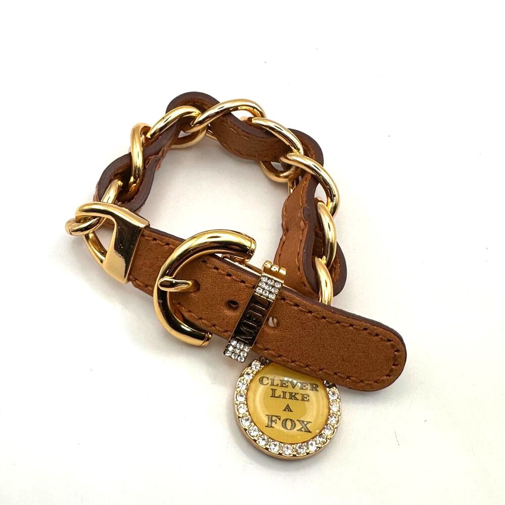 Brighton CLEVER LIKE A FOX Bracelet MFIL Jewelry Brown Gold Chain Charm - Picture 11 of 11